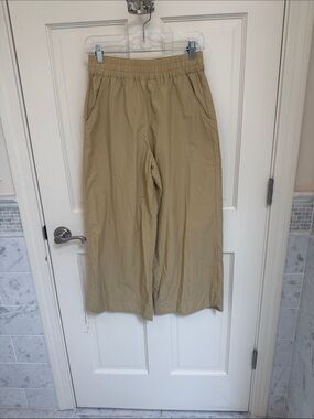 Lady Captain Wide Leg Elastic Waist Pants in Khaki